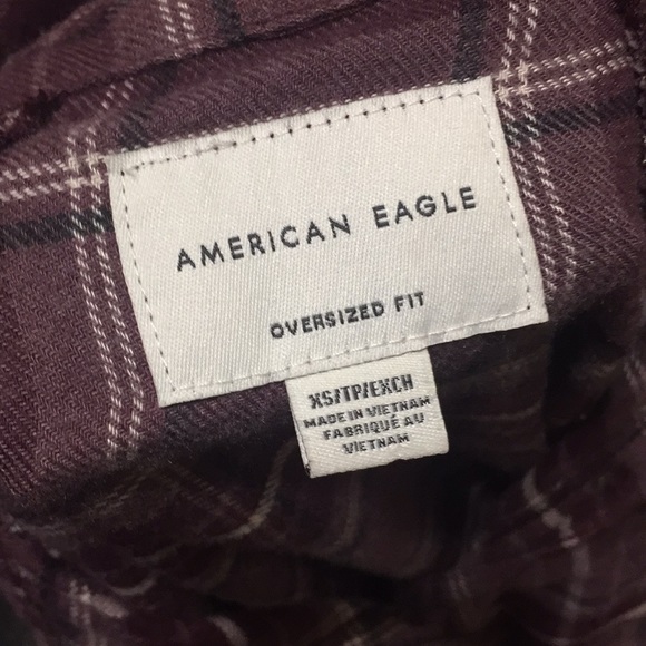 NWOT American Eagle Oversized Purple Flannel - Picture 3 of 4